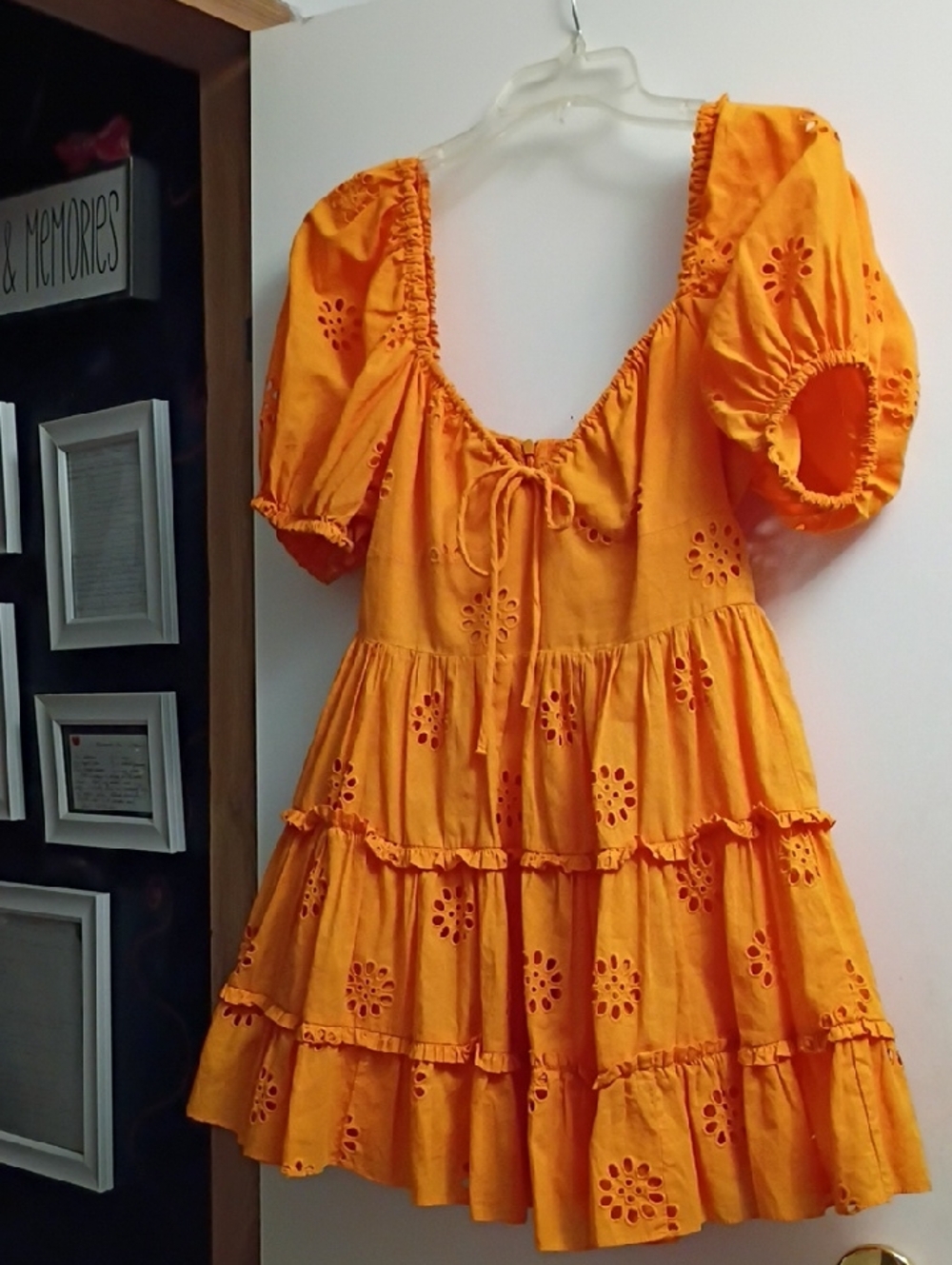 Zara Bold Orange Smocked Top with Ruching